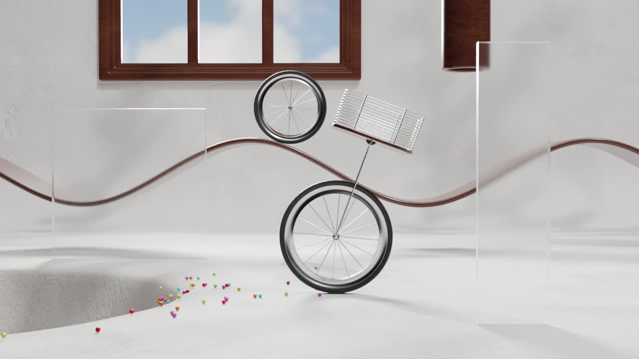 현대적인 인테리어에서 추상적인 ucycle 디자인