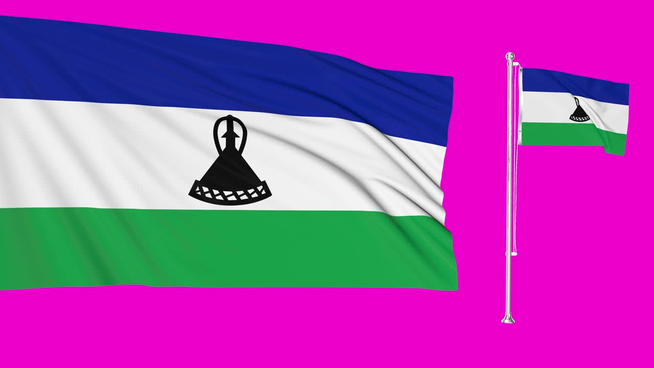 그린 스크린 레소토: 두 개의 발이 흔들리는 레소탄 발 기둥 애니메이션 3d 크로마 키