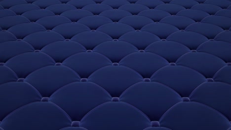 animación 3d de volar una superficie de terciopelo acolchado azul con cuerdas de dibujo azul claro. video en bucle.