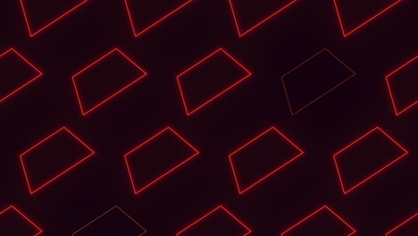 patrón de formas de neón rojo con efecto de pulso