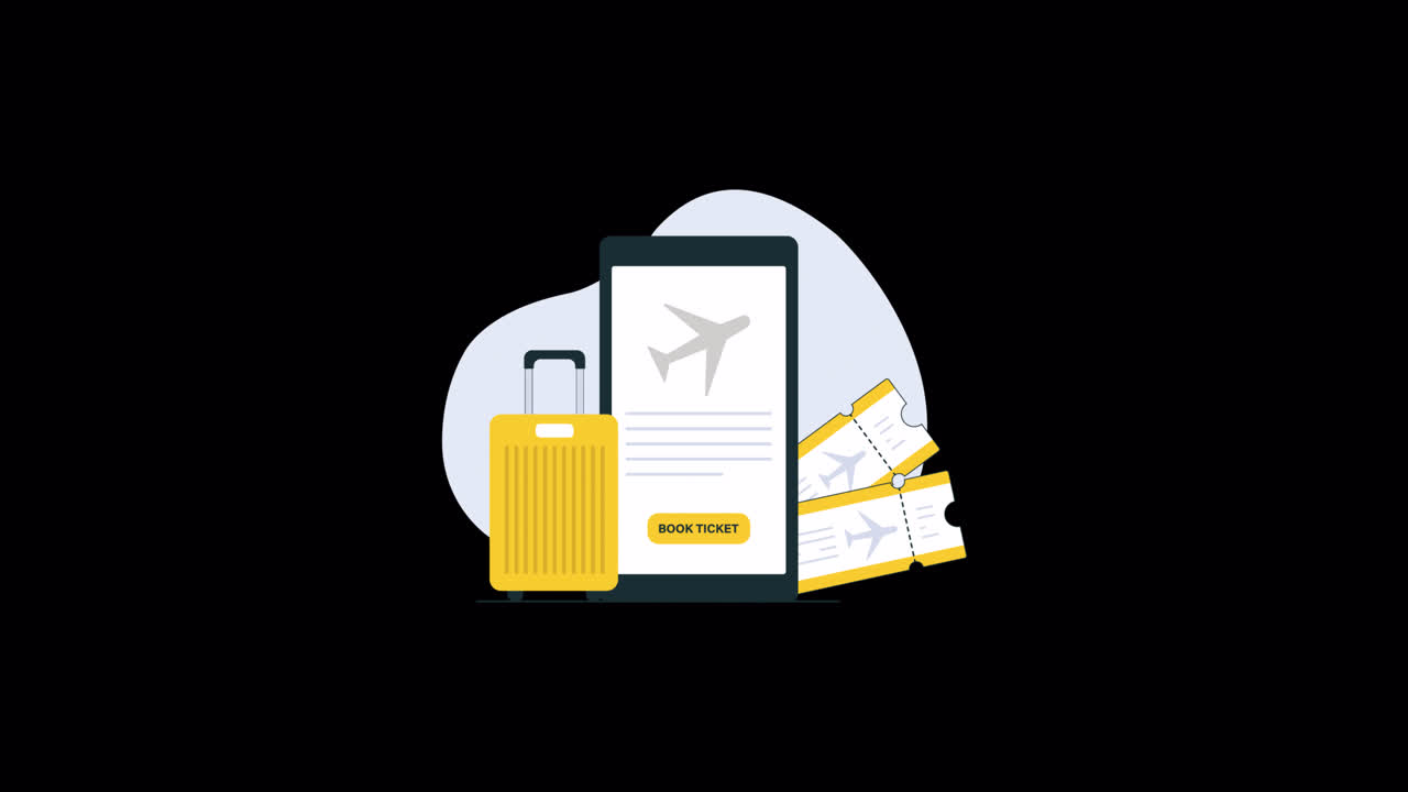 Online flybooking på smartphone med flybilletter og bagage