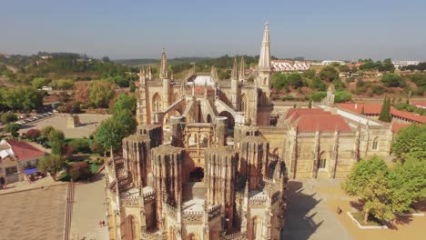 aerial views of alcobaca monastery, portugal
