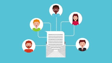 animación de marketing de redes sociales por correo electrónico