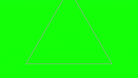 green background and multiple moving triangles, zoom in and out repeatedly