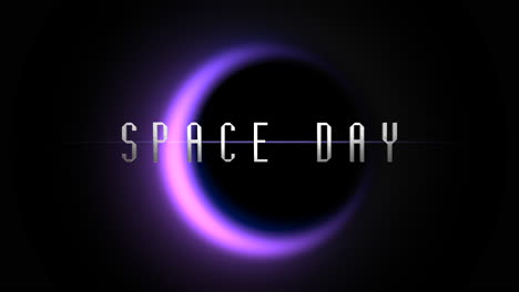 space day with blue light of black planet in galaxy