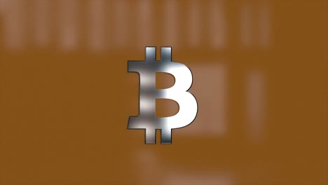 Bitcoin Symbol on a Brown Surface