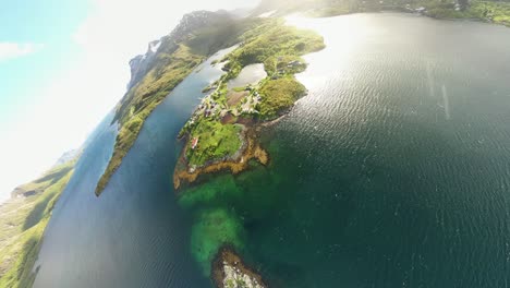 aerial footage mini planet beautiful nature norway.