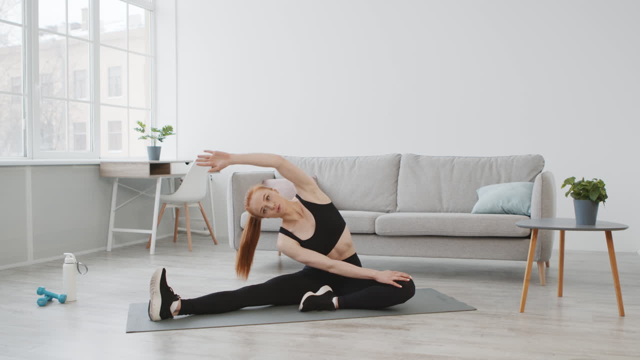 Woman Stretching at Home
