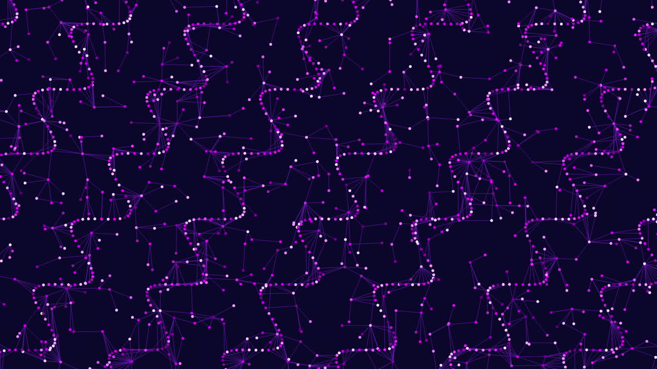 Dynamic purple geometric pattern with lines and dots