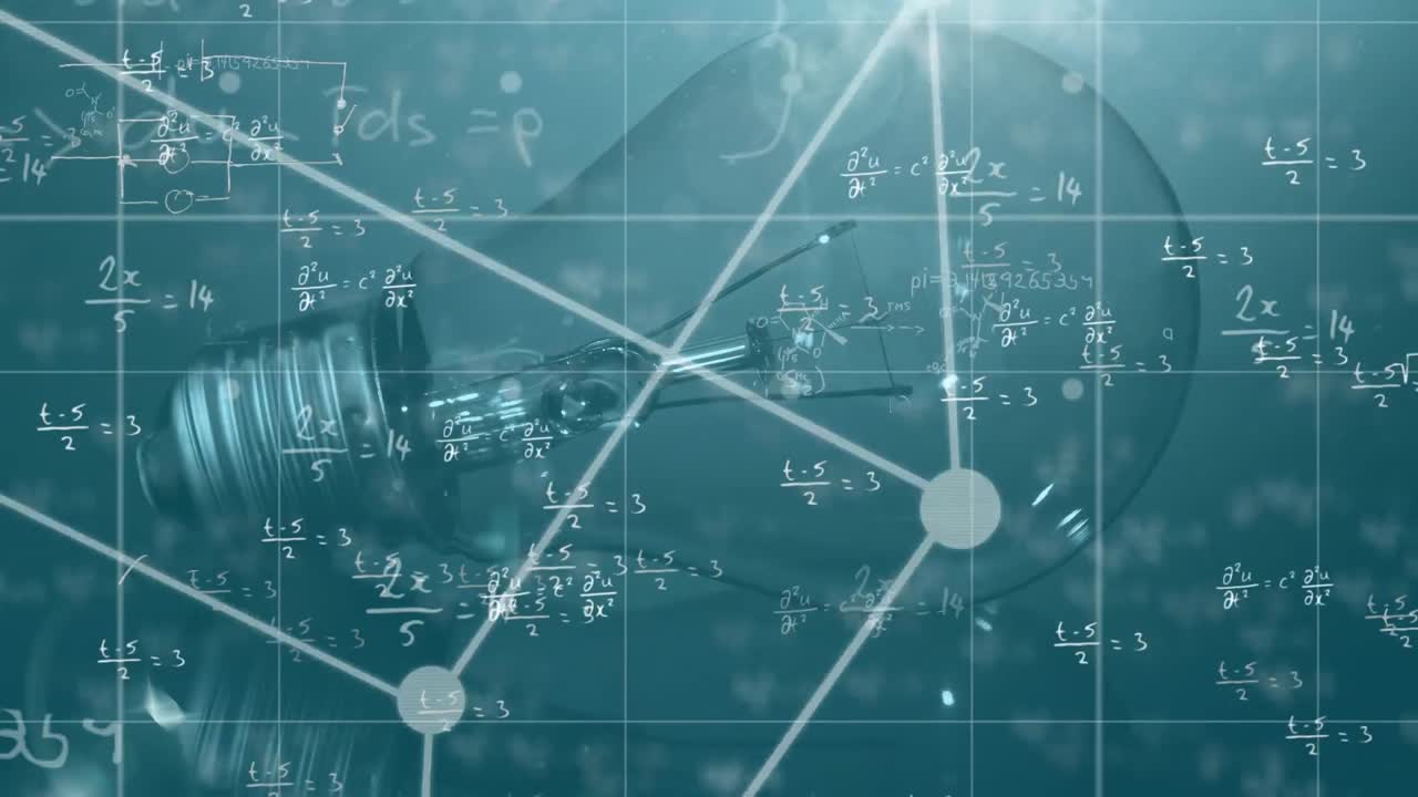 전구의 애니메이션과 과학 공식 데이터 처리