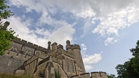 castle view with clouds and greenery