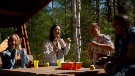 friends enjoying a summer picnic