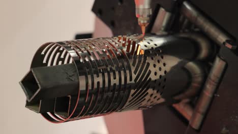 CNC Laser cutting of metal, modern industrial technology.
