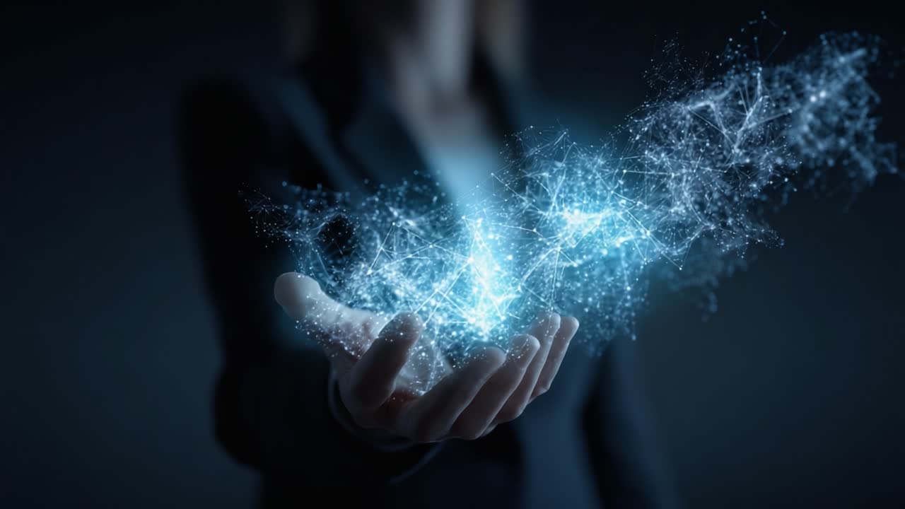 Uma Luz Misteriosa se Manifestando da Mão: Uma Exploração da Conectividade Digital e Inovação através de Energias Cintilantes e Tecnologia