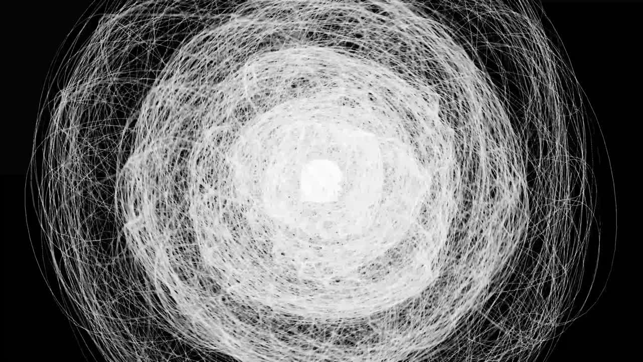 시각 효과, vfx, 오래된 스케치 회전 입자 검은 바탕에 회전 3d 애니메이션