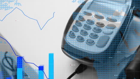 animation of financial data processing over payment terminal