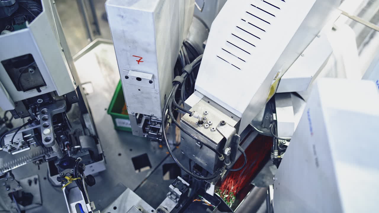 Industry production of wire. View of modern machine at workshop