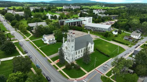 Forward-motion-to-a-gorgeous-church-in-Vermont