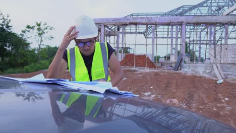 handsome engineer house building site.