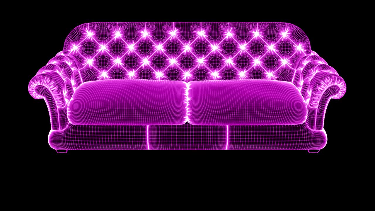 Mesh del divano. Il filmato in loop ha risoluzione 4K.