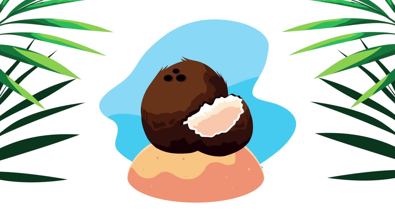 frutas frescas de coco tropicales en la isla