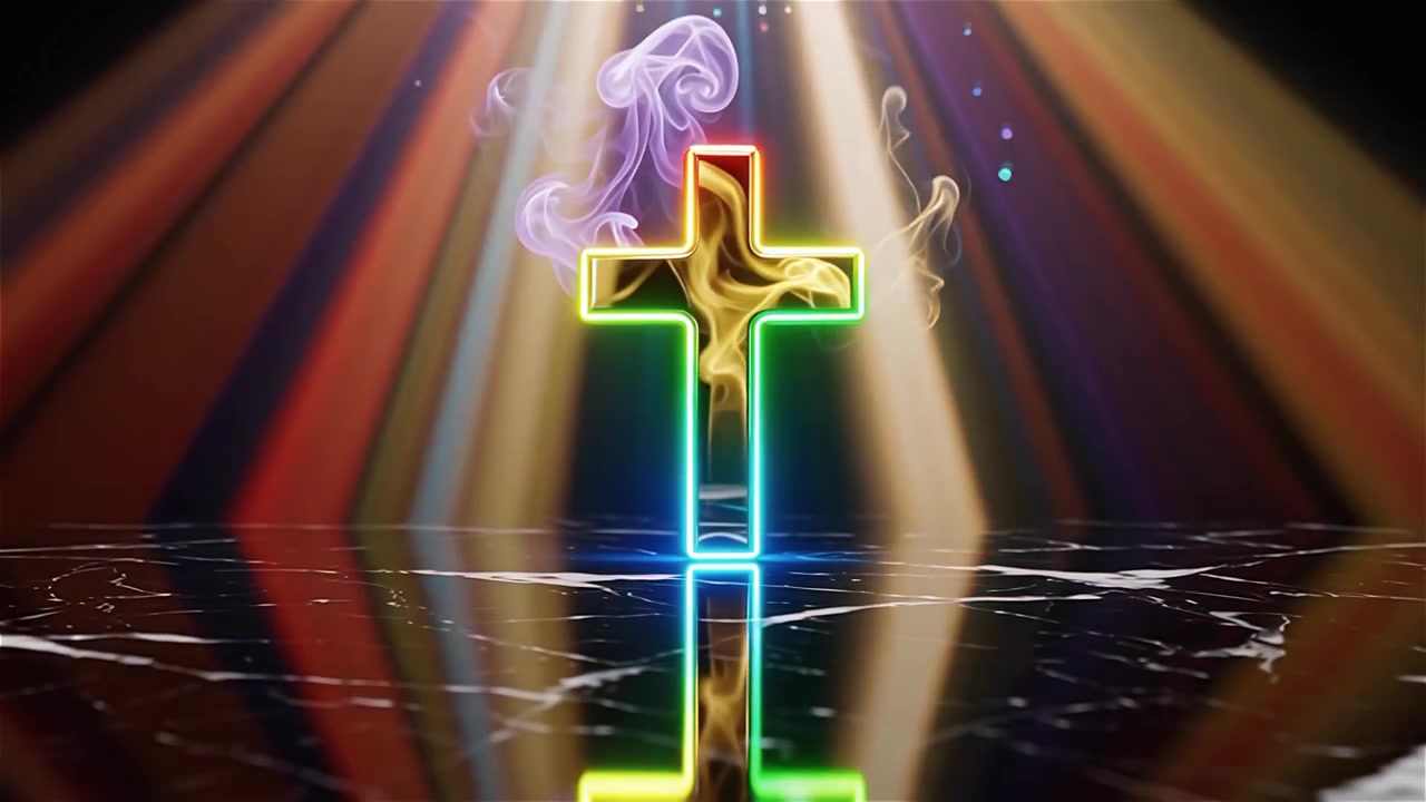 Cruz Cristiana con Luz Celestial, Fondo para Adoración.