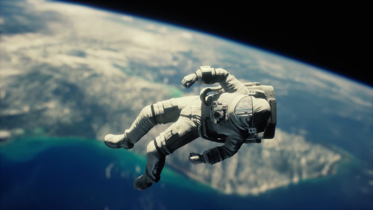 Astronaut in outer space Elements of this image furnished by NASA
