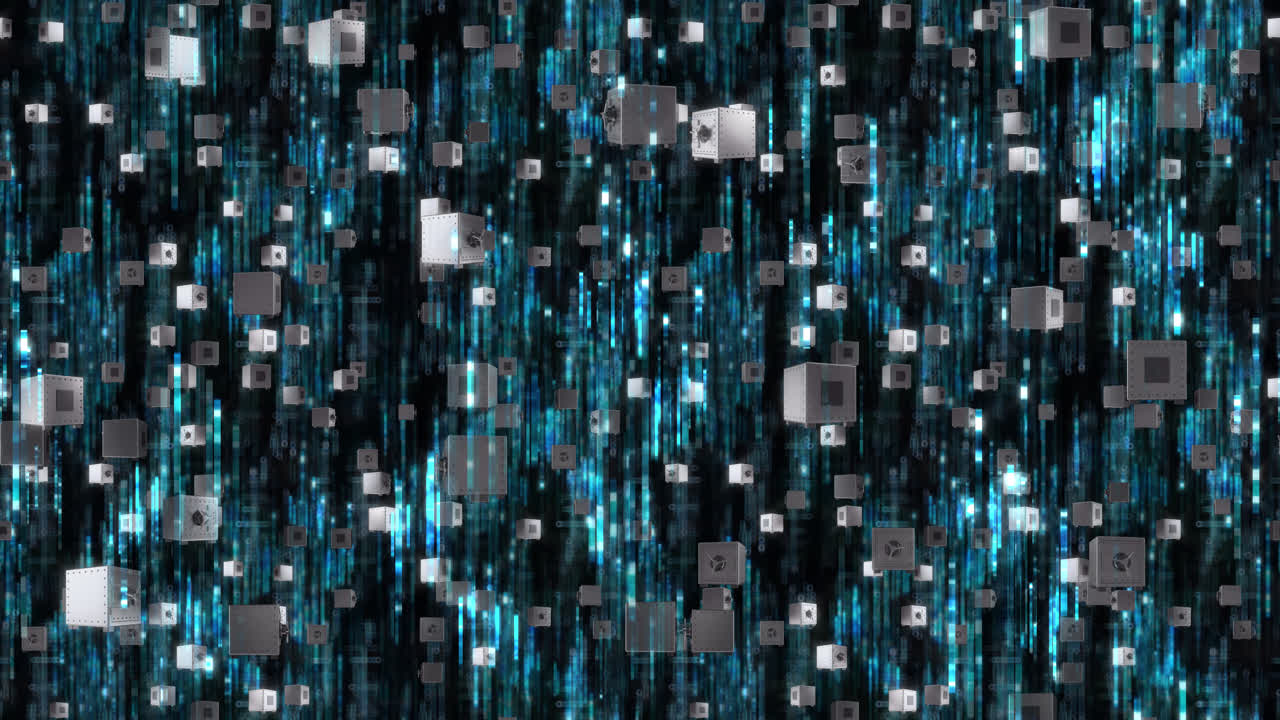 seguridad cibernética finanzas de fondo del bucle azulejos en aumento