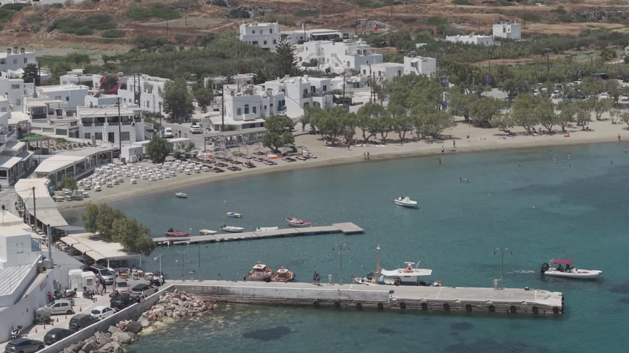 Zoom video of Pollonia village in Milos, Greece D-Log M profile 3x telephoto professional video