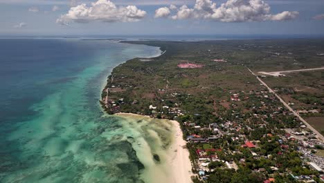 bantayan island at the northernmost tip of cebu in the philippines. aerial drone shot