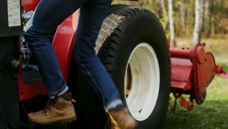 farmer operating a tractor