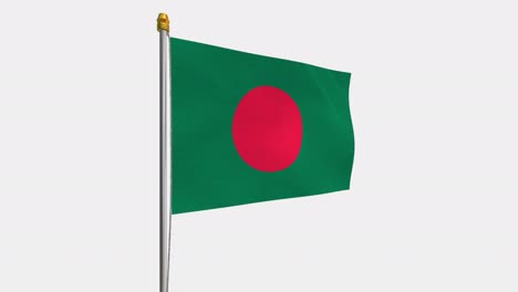 loop video of bangladesh flag  fluttering in the wind, slow motion video of 4k , with alpha channel