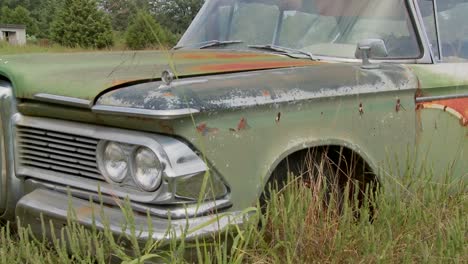 un viejo ford edsel se sienta en un campo 3