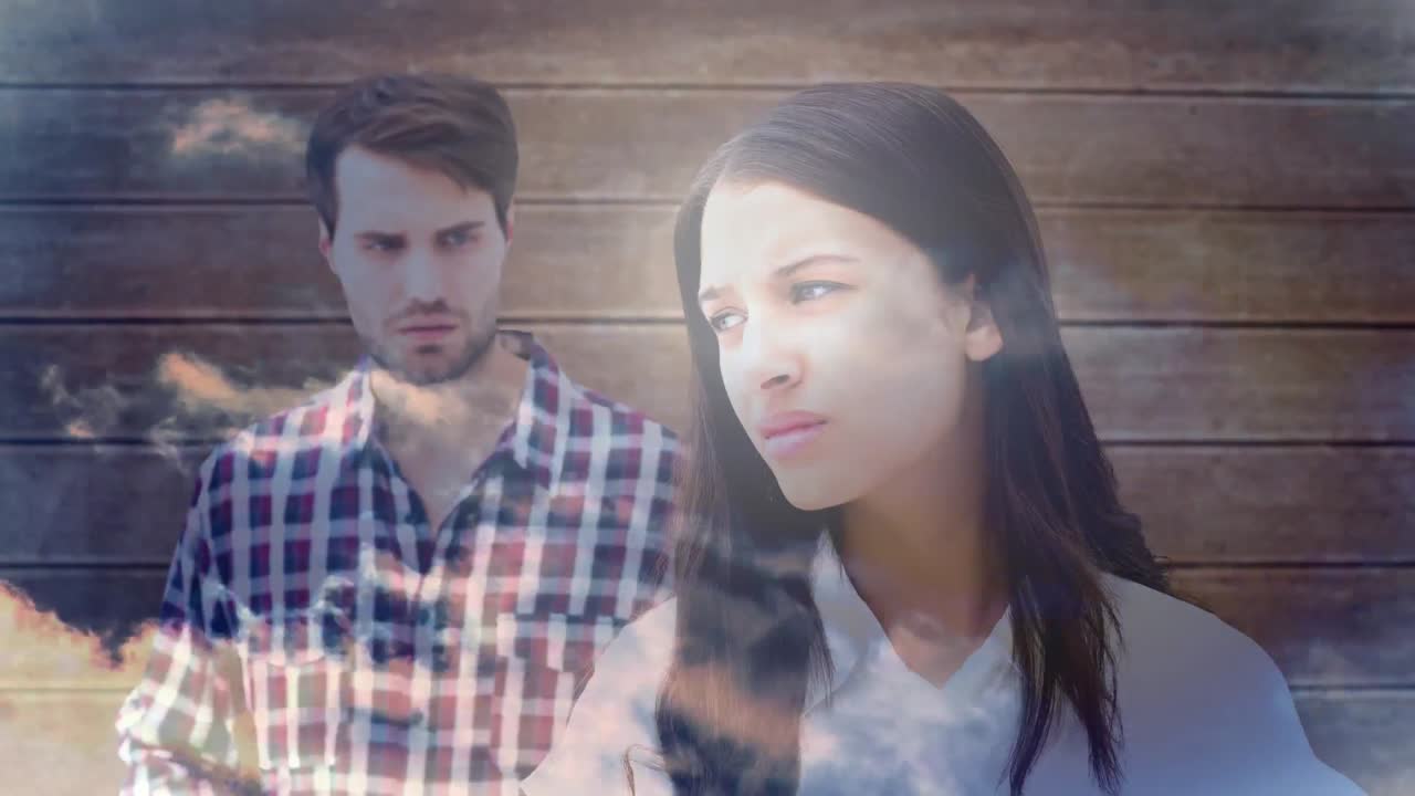 animación digital conceptual que muestra problemas de relación 4k