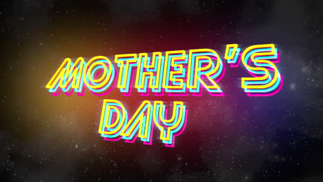 Mother-Day-with-glitch-effect-and-stars-in-galaxy-in-80s-style