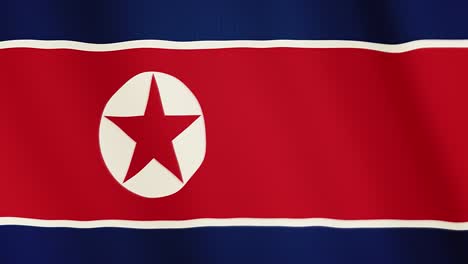 animación de la bandera de corea del norte agitando. pantalla completa. símbolo del país