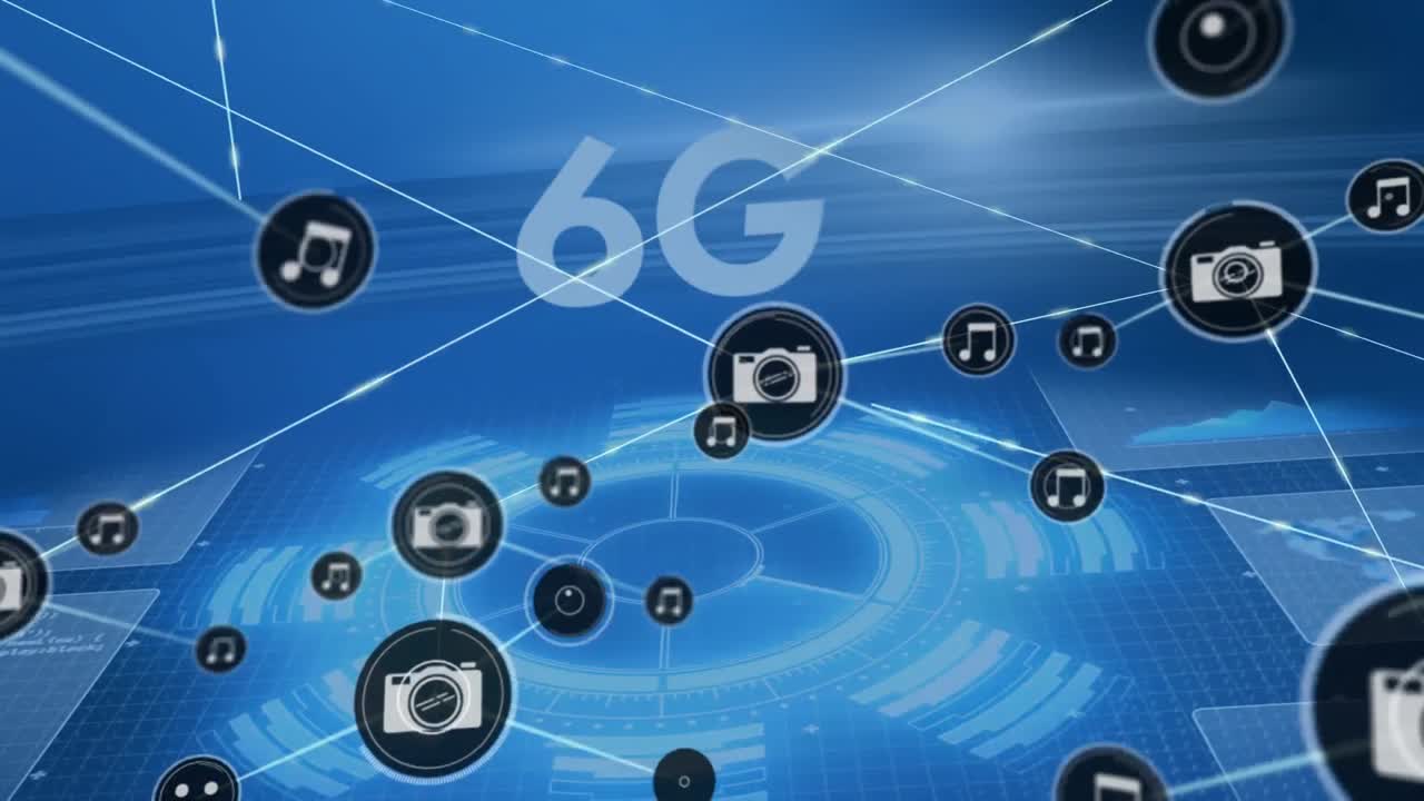 6g 텍스트를 통한 연결 네트워크의 애니메이션