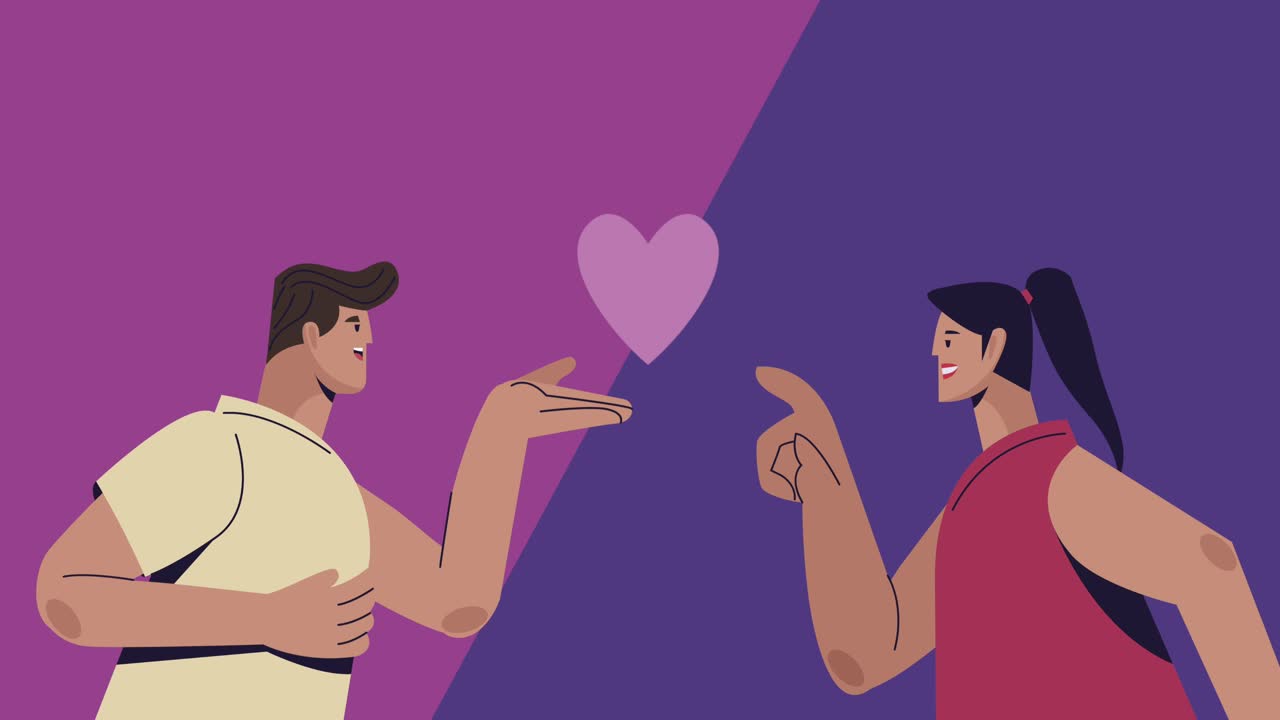 una pareja joven con amor en el corazón.