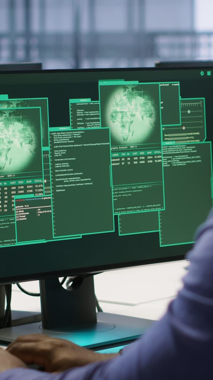 Vertical video Data center engineer assisting in rollout of cybersecurity framework