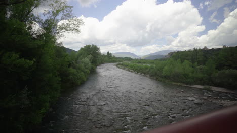 Valley-stream-river-of-Huesca-Spain-panning-shot