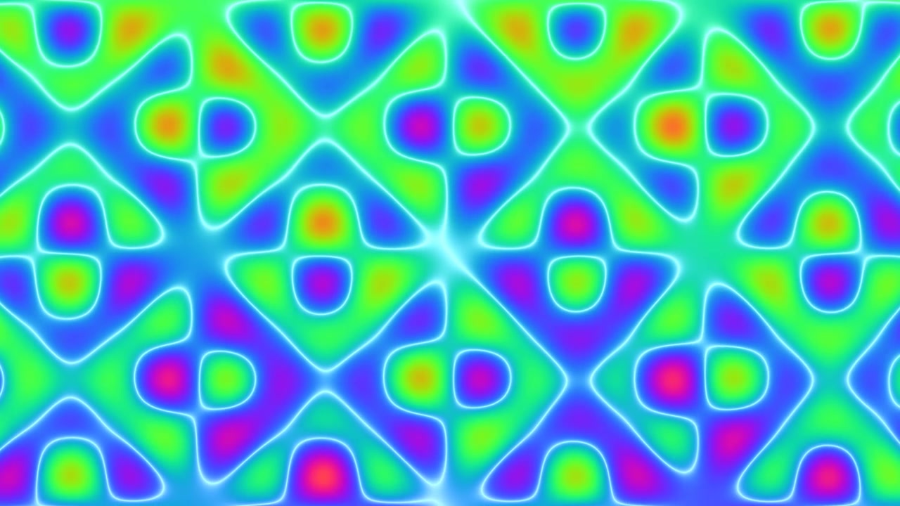 Sfondo di interferenza di onde colorate che mostra intricati nodi di membrana di Chladni. Questo filmato visivamente accattivante evidenzia la bellezza dei modelli d'onda e delle loro interazioni