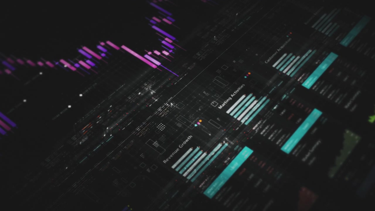 Dynamic data visuals for business info graphics, animated charts, and data-driven insights for a business meeting mock-up. Explore the world of trading, stock exchanges, and crypto