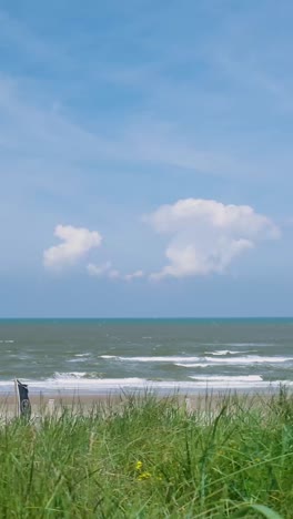 Coastal landscape with blue sky and ocean view