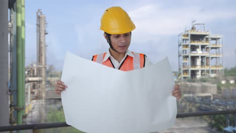 arquitecto indio explicando el mapa al cliente