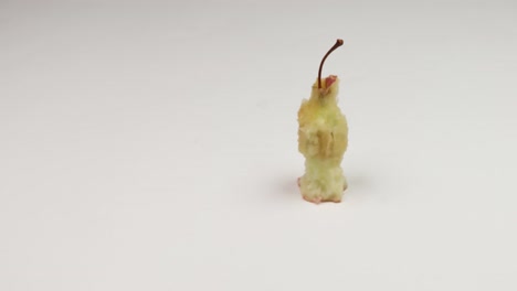 comiendo manzana mordida a mordida, animación stop motion