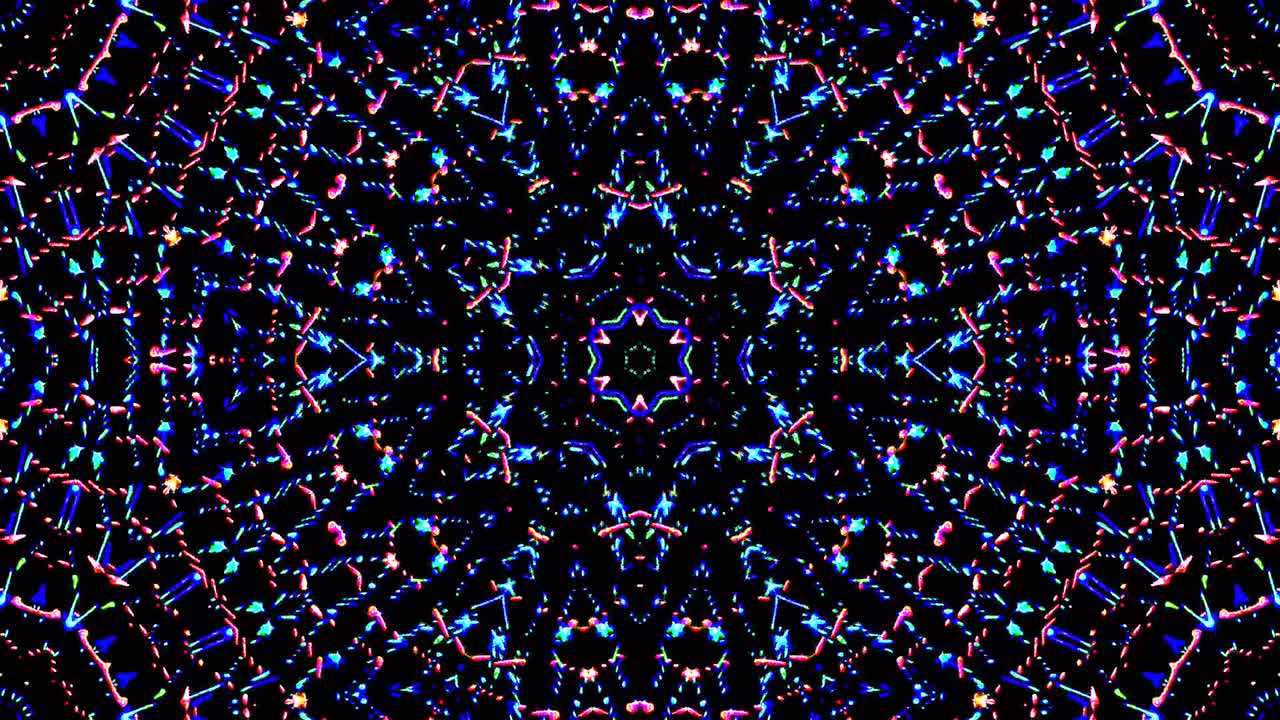 Beautiful abstract kaleidoscope that shines, a radiant light that regulates the subtle movements