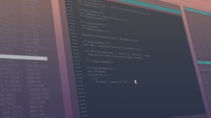 Animação de processamento de dados sobre um plano de fundo preto