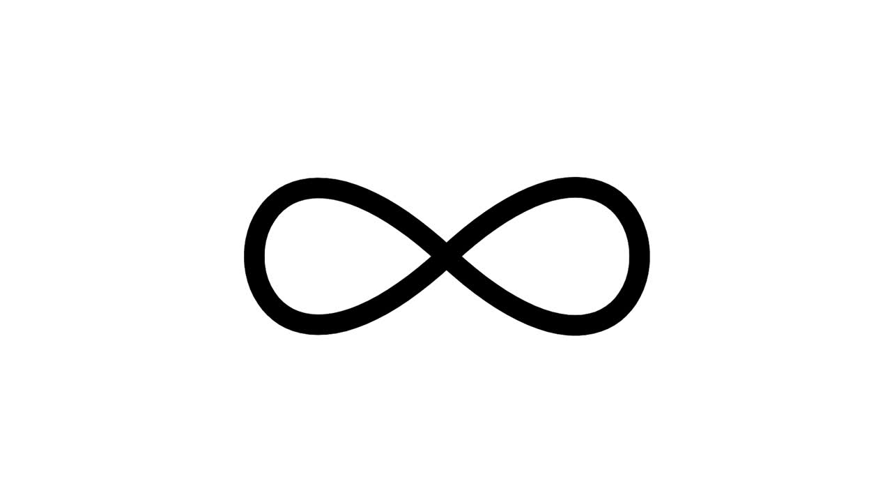 animación del icono del infinito. imágenes del símbolo del bucle. líneas dibujar símbolo del infinito en movimiento en 4k.