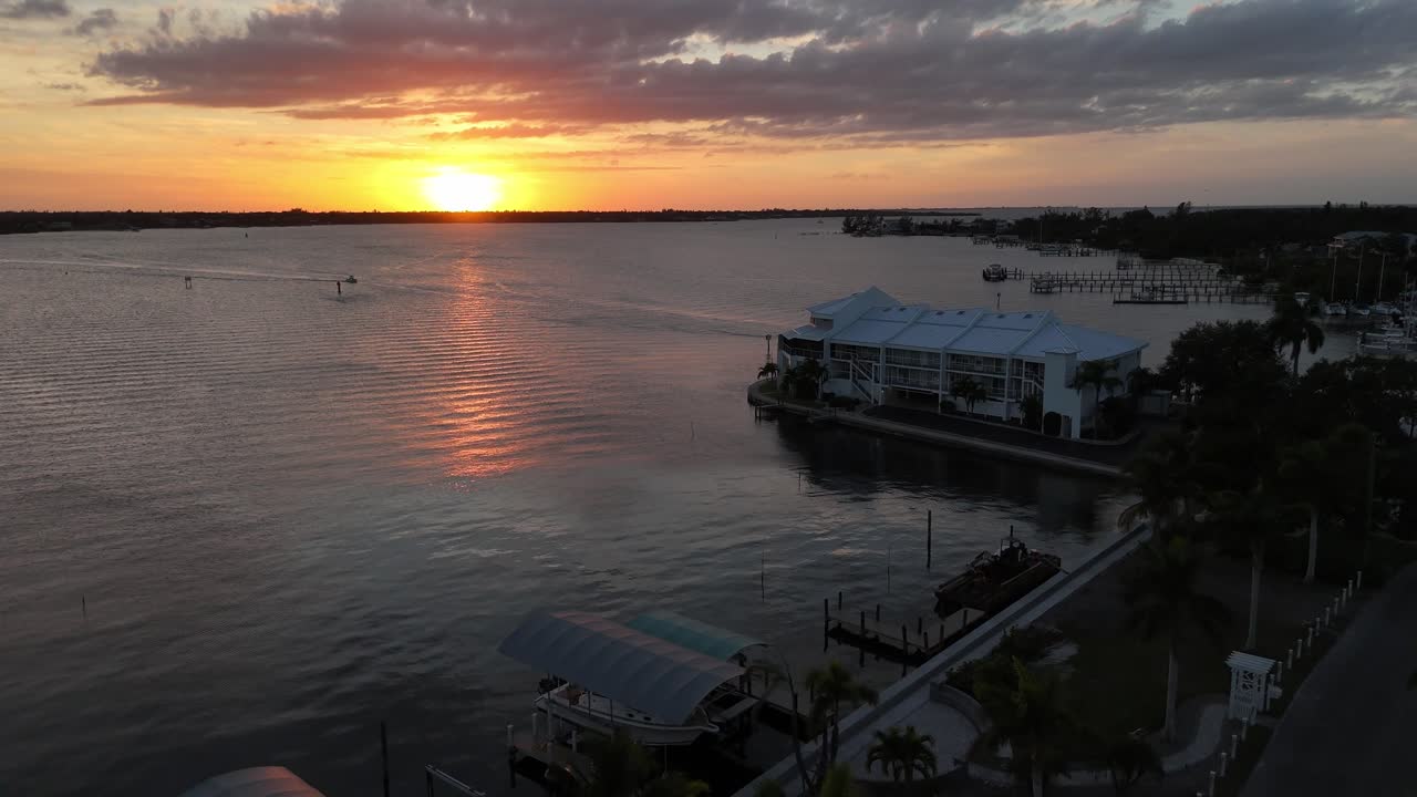 amazing South Florida sunset over the Manatee River in Palmetto, Florida
