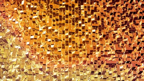 fondo abstracto en bucle con patrón líquido dorado brillante y ondulado en una superficie brillante y brillante. fluido amarillo viscoso como la superficie de papel dorado o vidrio brillante. hermoso telón de fondo festivo creativo.